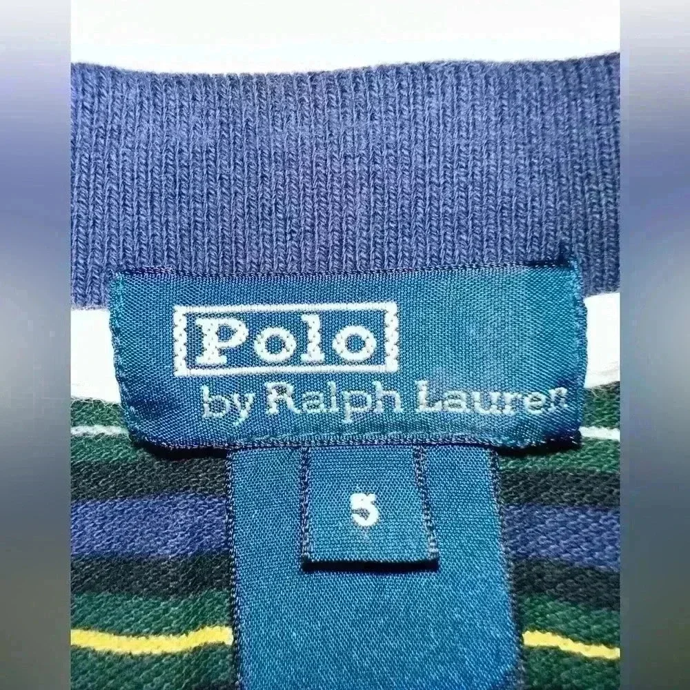 Vintage polo Ralph Lauren Kids navy long sleeve Striped size 5 polo shirt