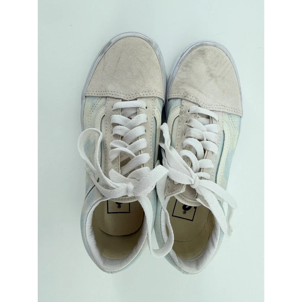Vans Old Skool Bleach Wash Ballad Blue Suede Skate Shoes Mens 3.5 W 5