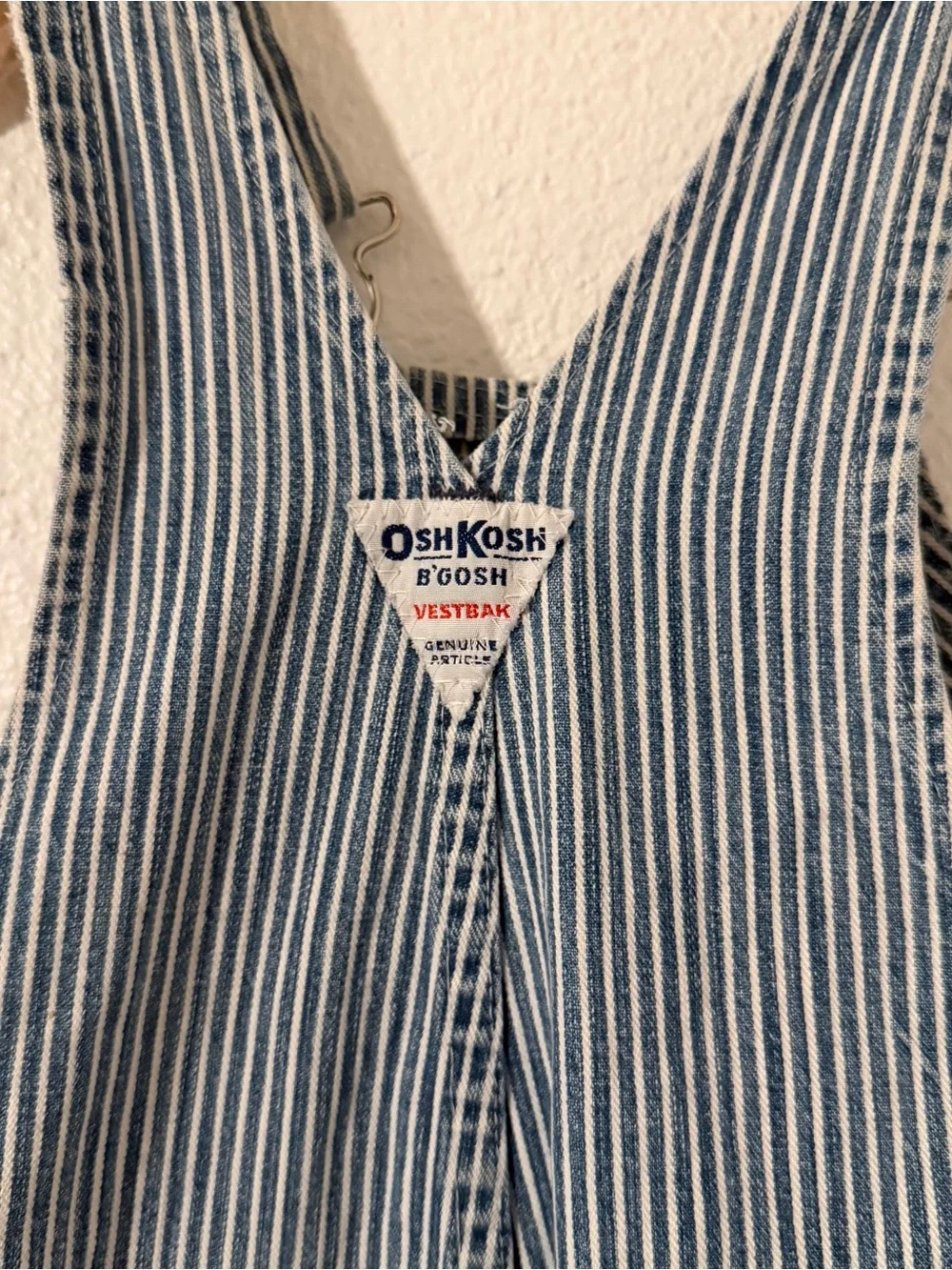 Vintage Oshkosh Overalls Striped Cotton Vestbak USA Boys Size 3T