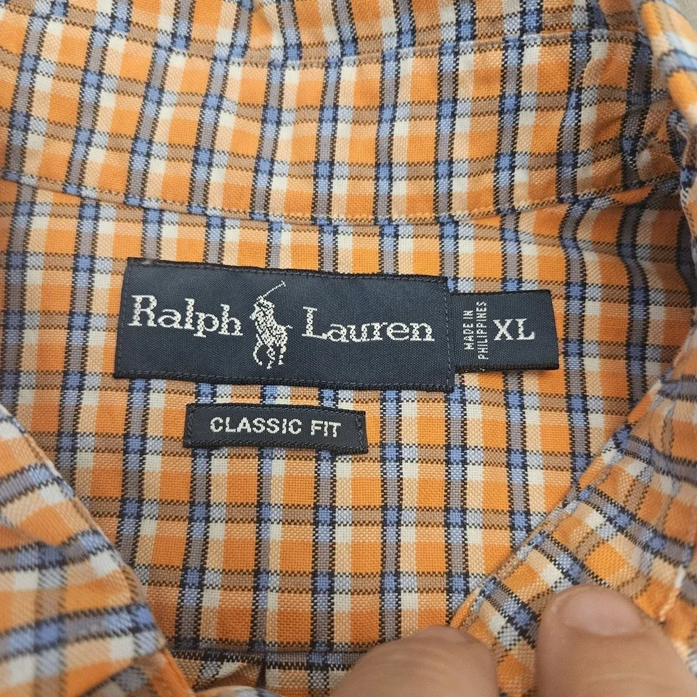 Polo Ralph Lauren Men's Button Down‎ Shirt XL Classic Fit Multicolor Check Plaid
