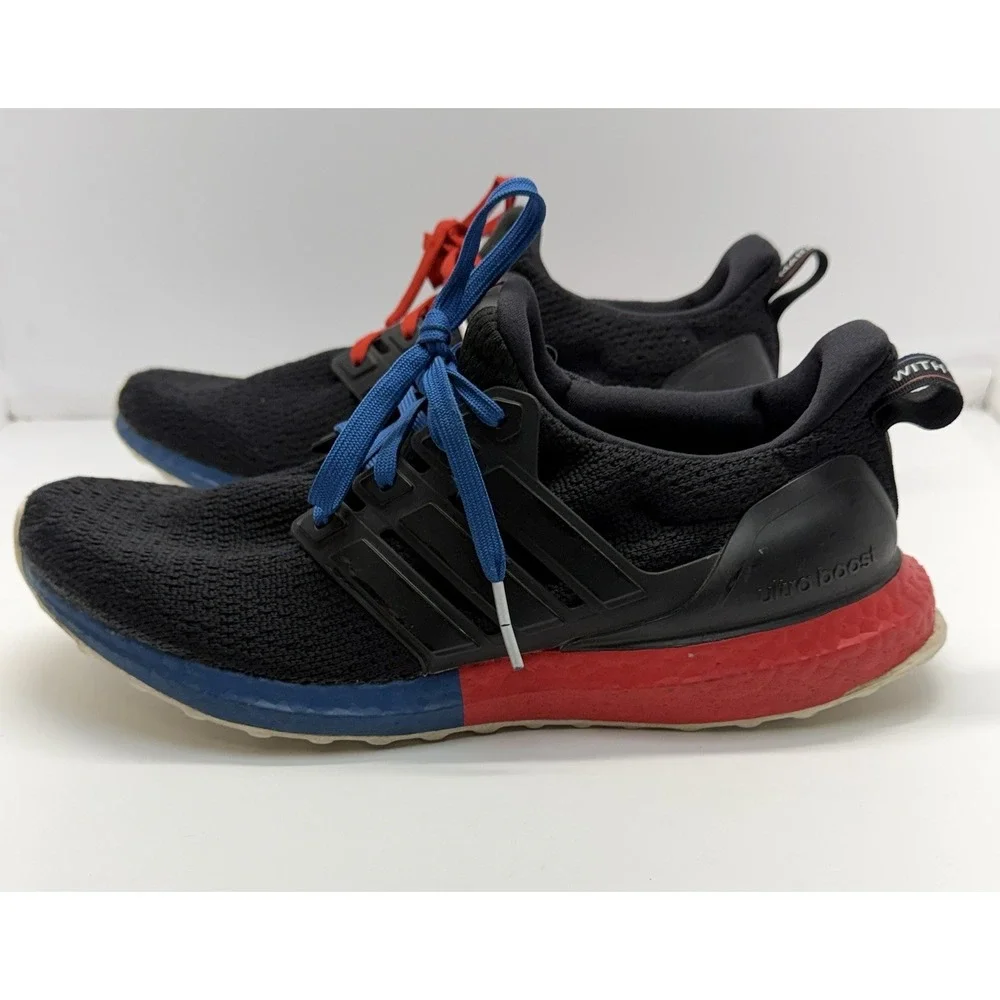 Adidas Ultraboost DNA Shoes Men's Size 8 Black Red Blue‎ Boost Primeknit FX7236