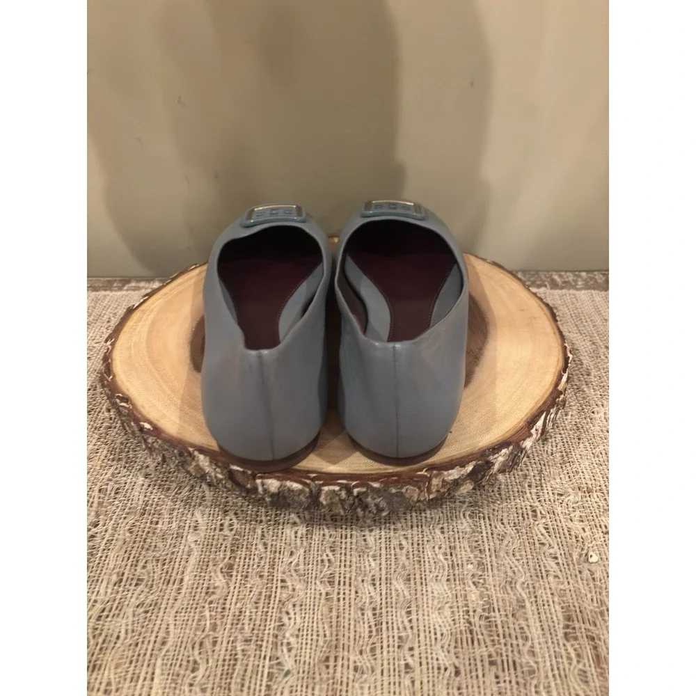 Tory Burch GEORGIA BALLET, Calf Leather, Rainwater / Plum, size 8.5 new w box