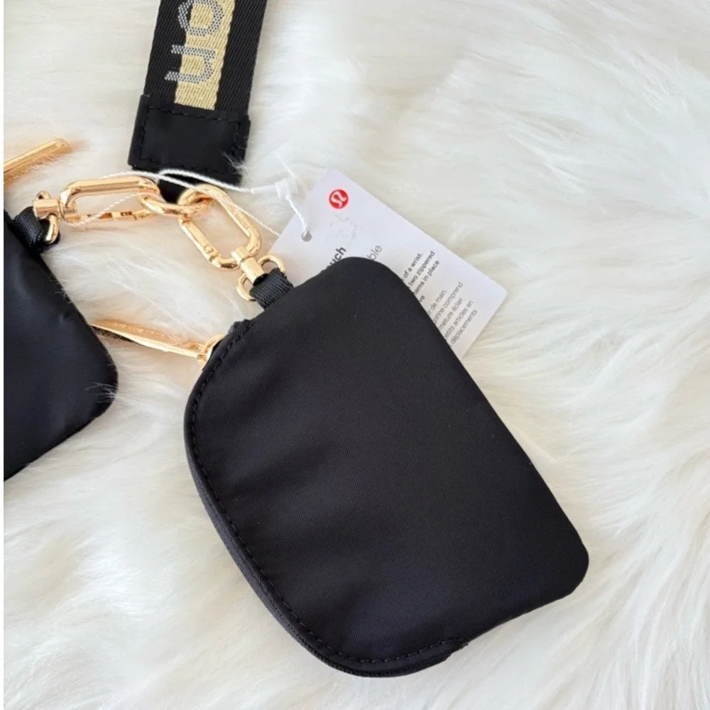 Lululemon Dual Pouch‎ Wristlet in Black & Gold