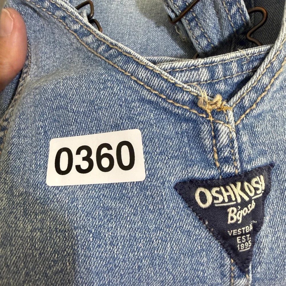 OshKosh Bgosh Kids Light Wash‎ Denim Bib Overalls Carpenter Blue Jeans farm