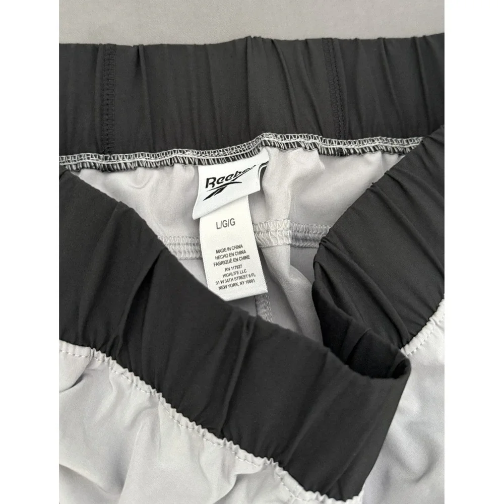 Reebok Track Pants‎ Mens Size Large Gray Running Athletic Woven Lightweight