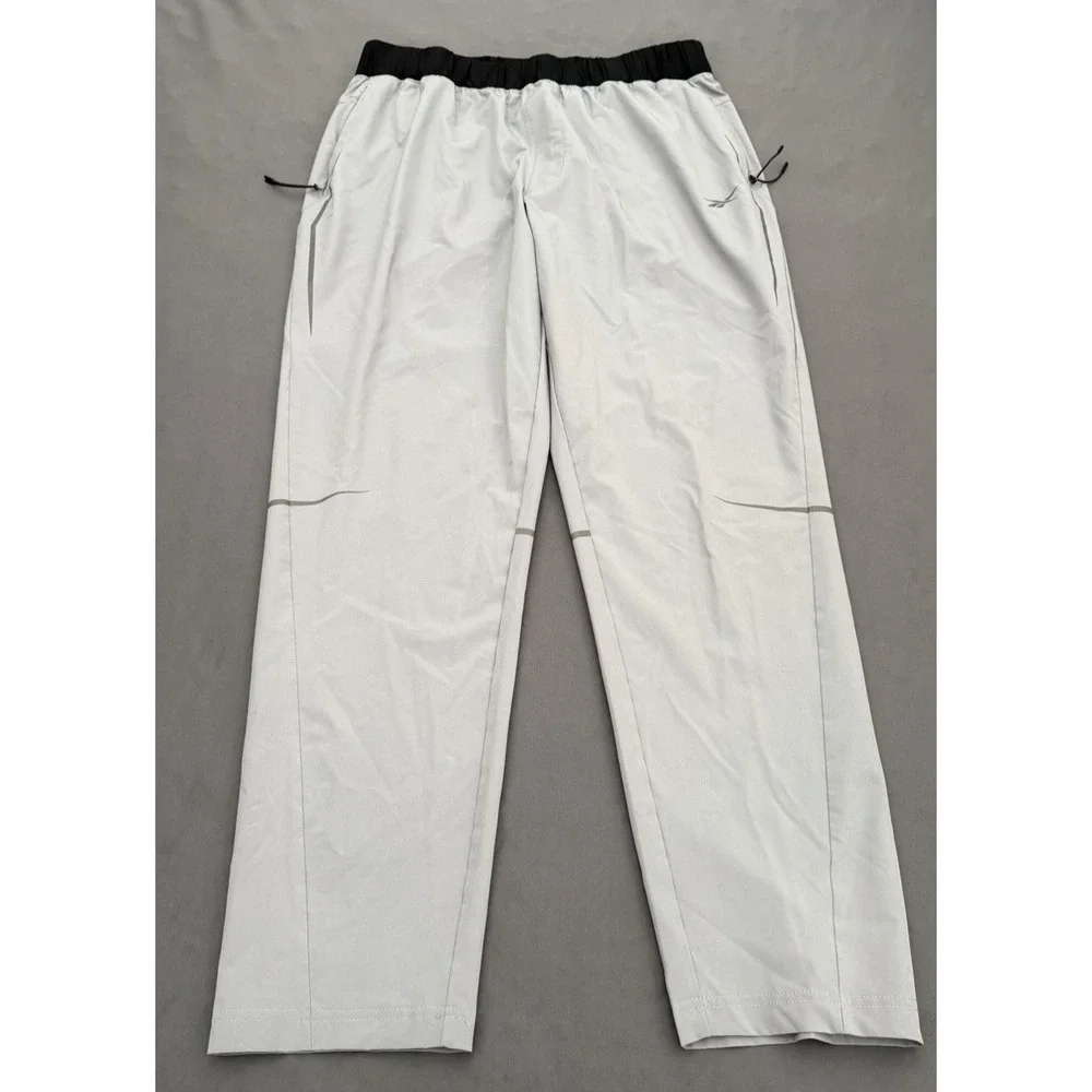 Reebok Track Pants‎ Mens Size Large Gray Running Athletic Woven Lightweight