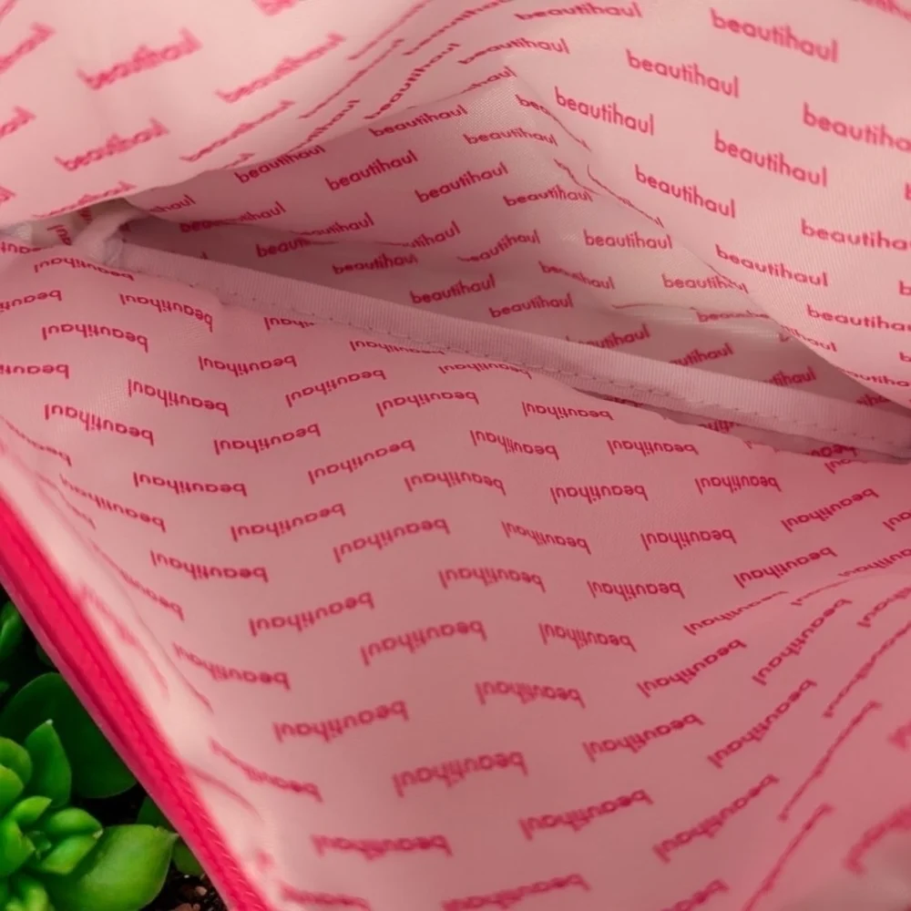 The Cosmetic Company Store Pink and Yellow Cosmetic Pouch (New)