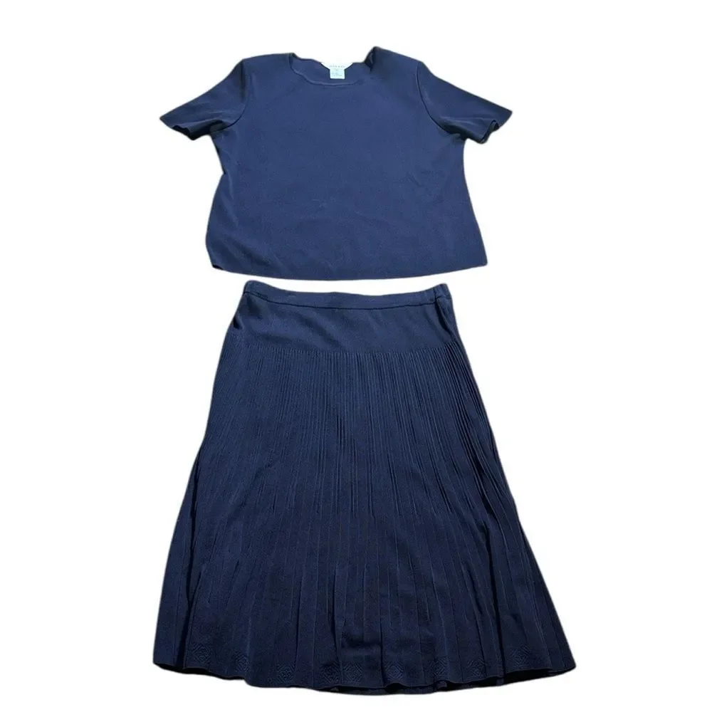 Exclusively Misook women’s xl matching set pleated maxi skirt and top