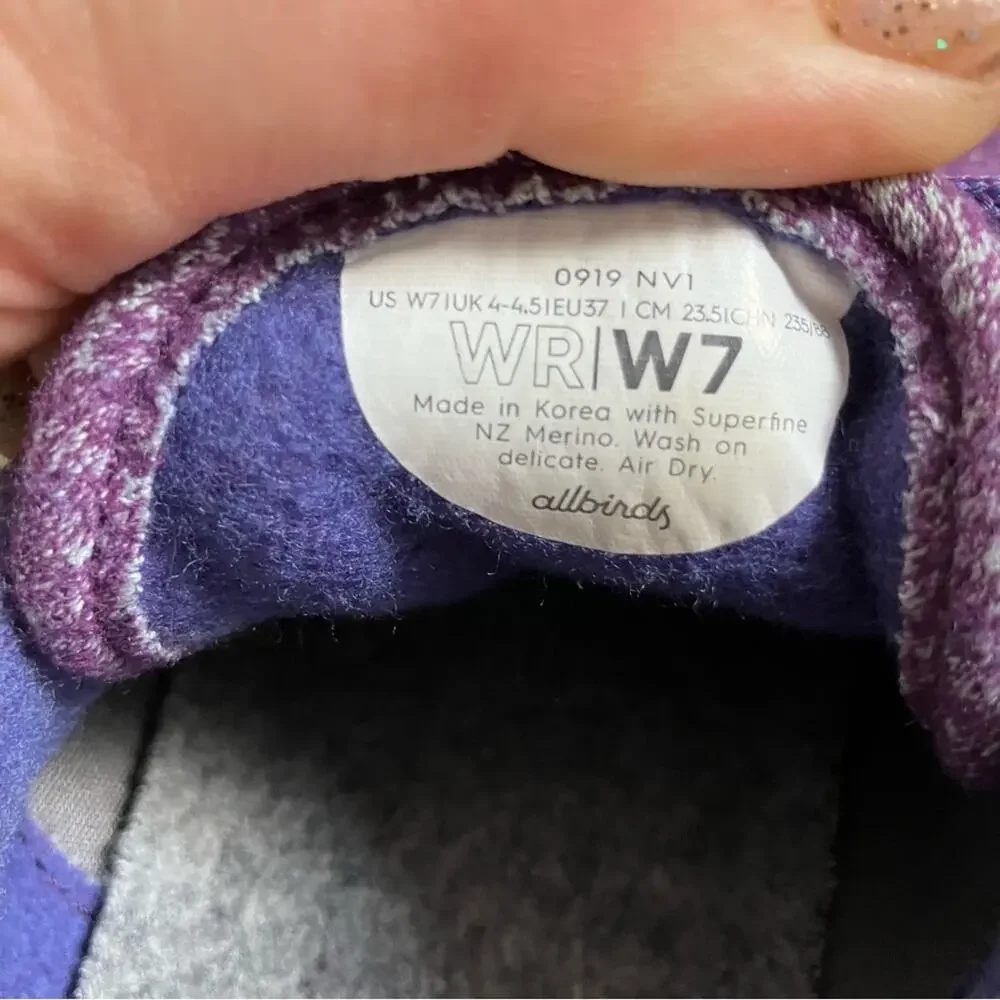 Allbirds running shoes womens 7 Wool runners‎ purple exercise gym running