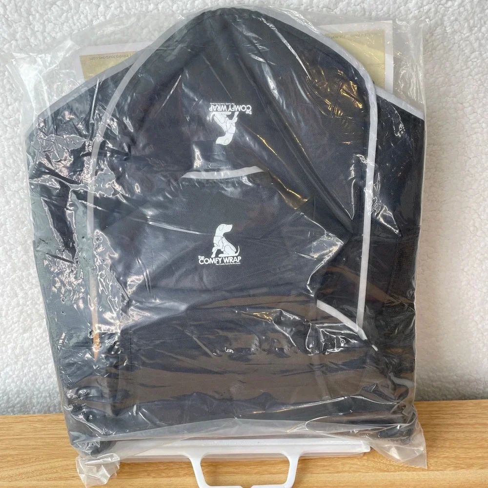 All Four Paws Comfy Wrap Dog Recovery Vest Black Medium Post Surgery Wound‎ Care