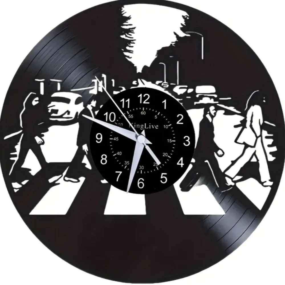 NEW Beatles Abbey Rd Vinyl Record Album Carved Wall Clock John Paul Ringo George