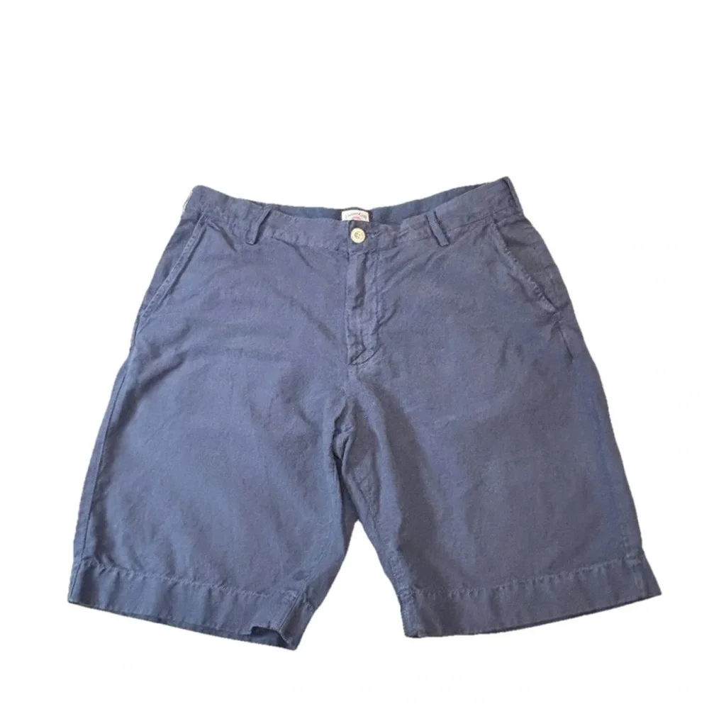 Faherty Malone Chino Shorts Linen Blend Men’s 30 Blue 9 Inch‎ Inseam