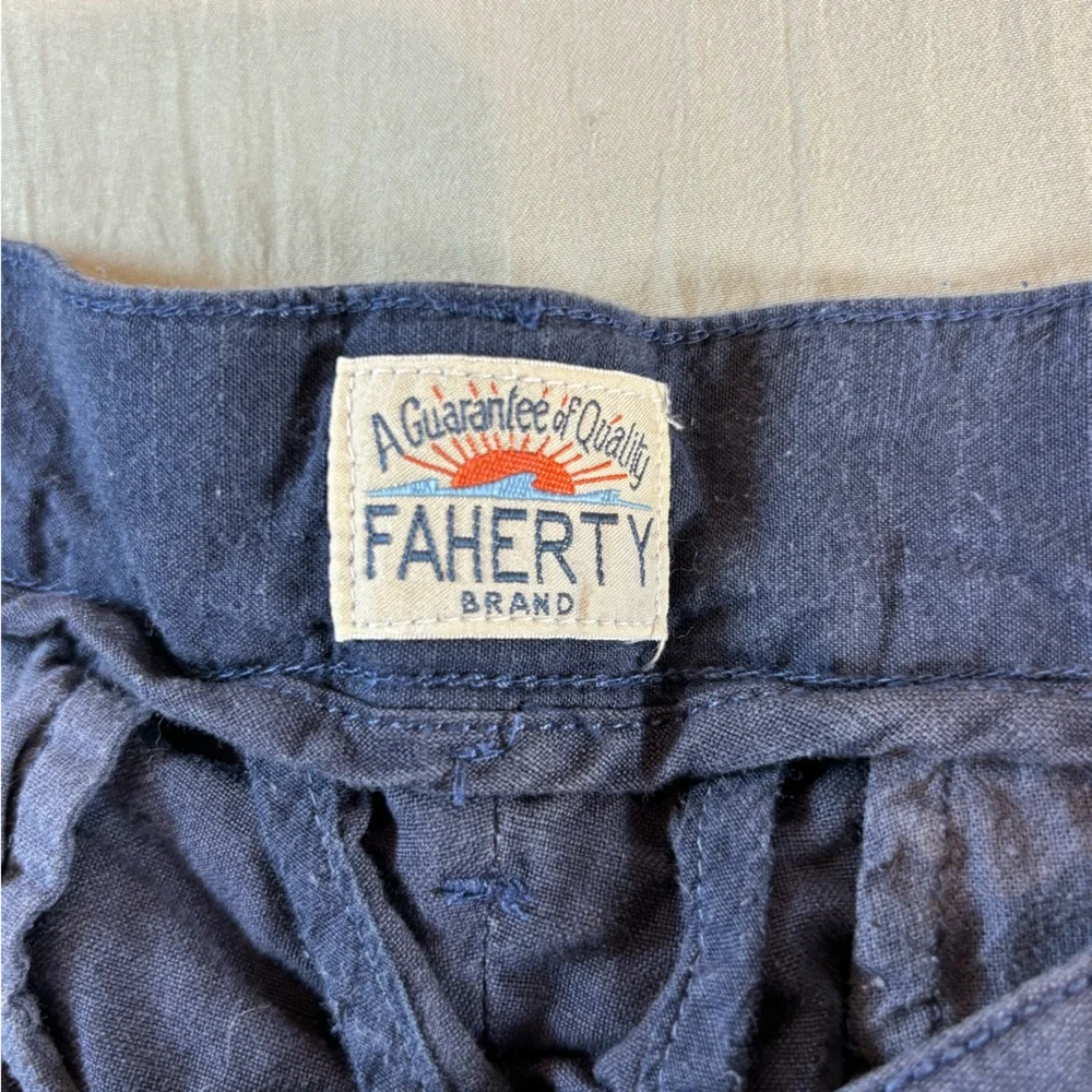 Faherty Malone Chino Shorts Linen Blend Men’s 30 Blue 9 Inch‎ Inseam