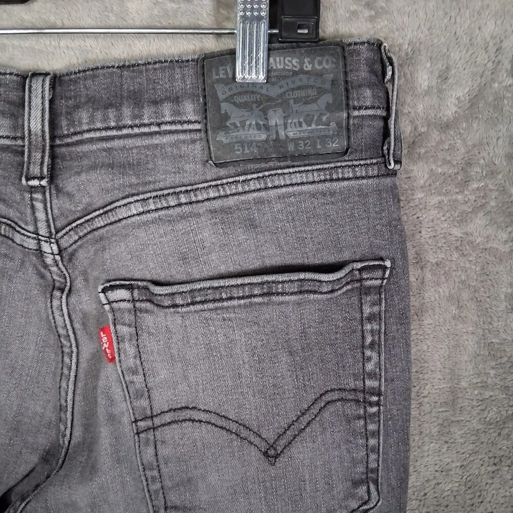 Levis 514 Straight Fit Flex Jeans Morel‎ Grey Mens 32x32 Inseam 31