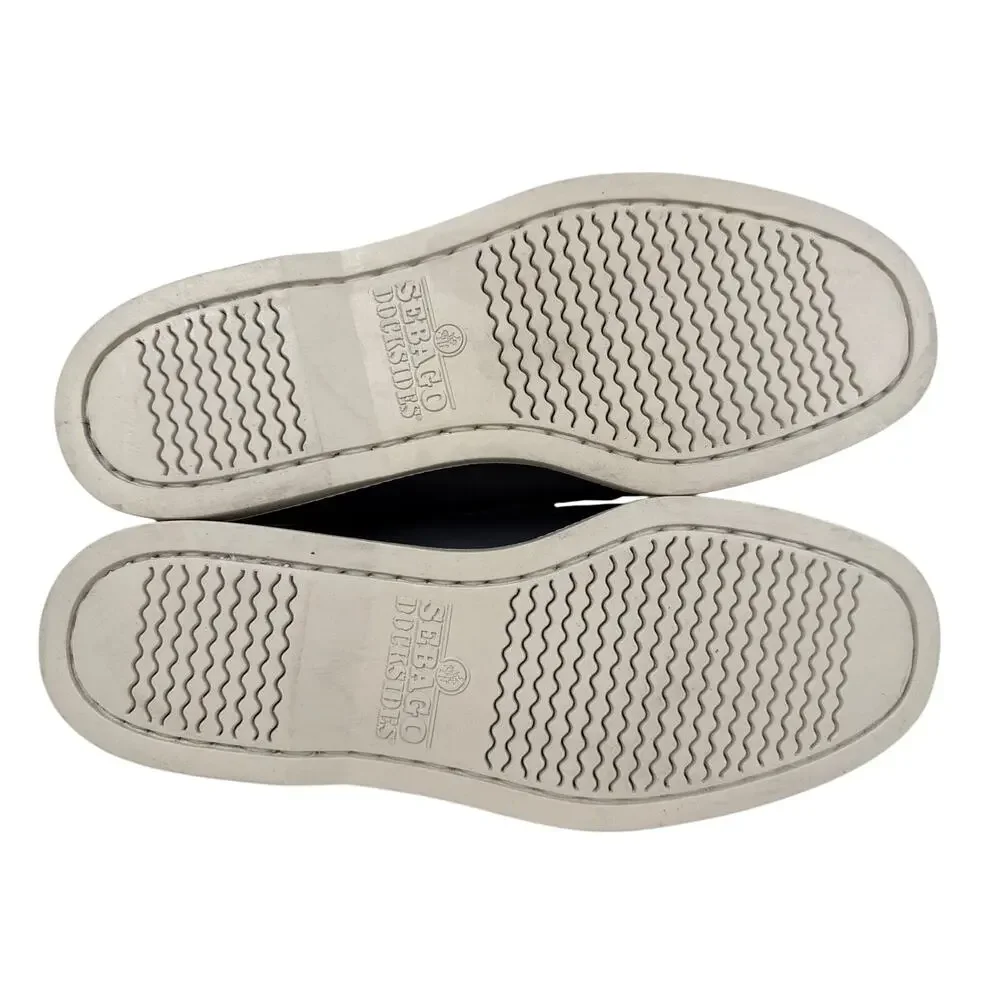 Sebago‎ Classic Portland Boat Shoe Mens 7 R EU 40 Navy Leather Moc Toe Slip On
