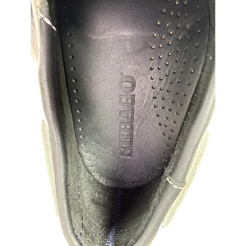 Sebago‎ Classic Portland Boat Shoe Mens 7 R EU 40 Navy Leather Moc Toe Slip On