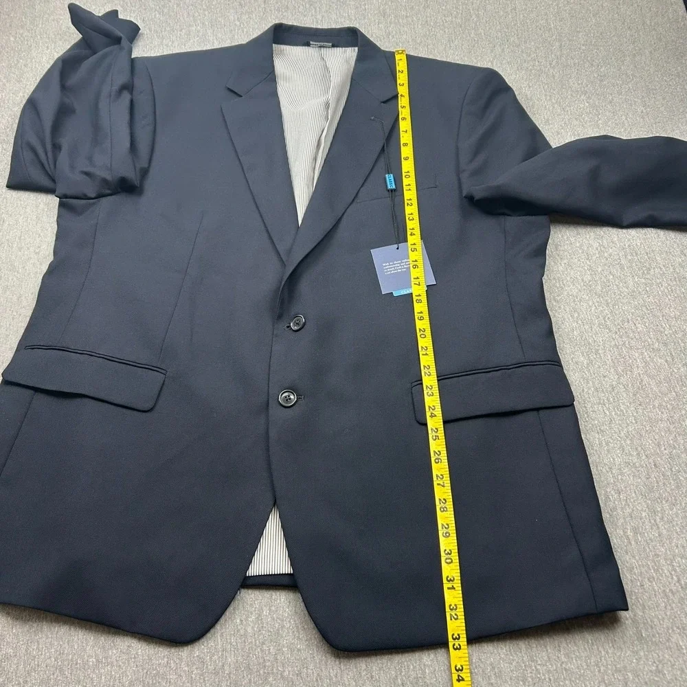 Croft & Barrow Classic Two‎ Button Blazer Mens 48R Navy Blue Polyester NEW