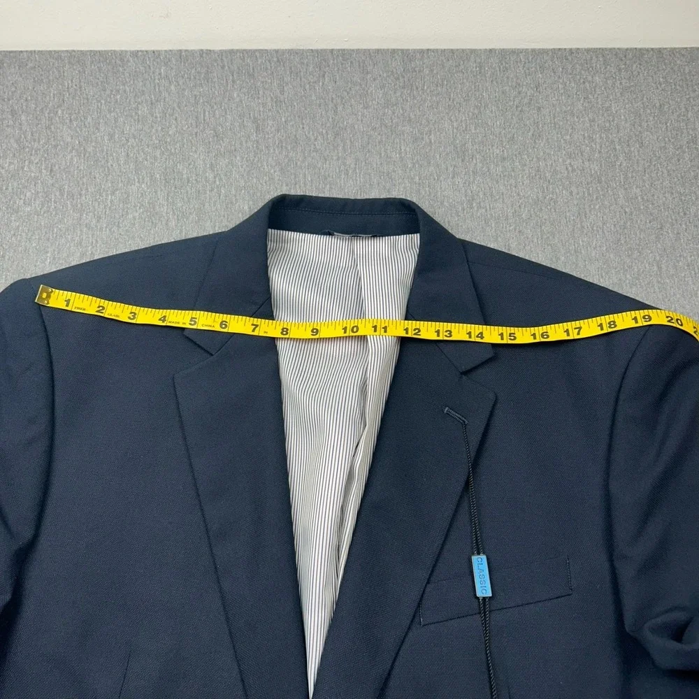 Croft & Barrow Classic Two‎ Button Blazer Mens 48R Navy Blue Polyester NEW