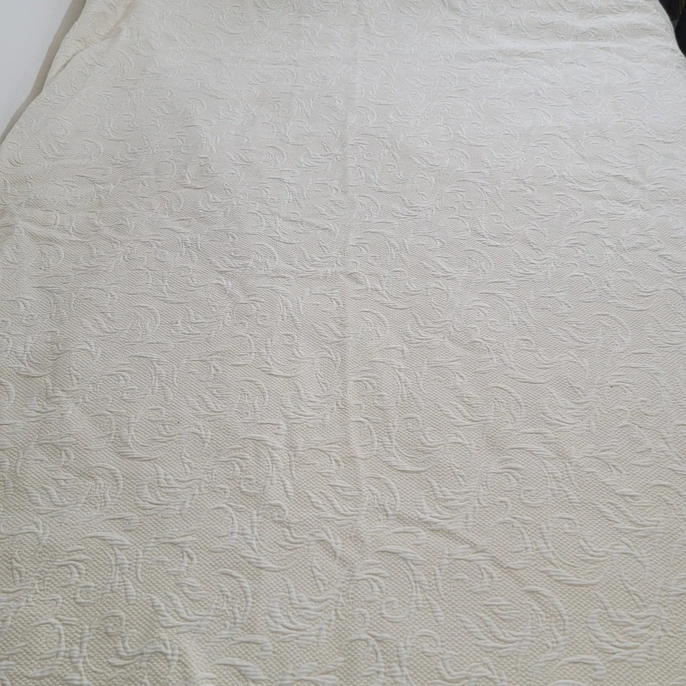 VTG Peacock Alley Bedspread Full‎ Matelasse White Yellow Portugal 100% Cotton