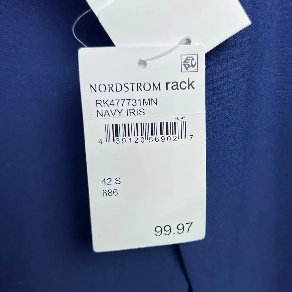 Nordstrom Men's Blazer Suit Jacket Slim Fit in Navy Blue Size 42S