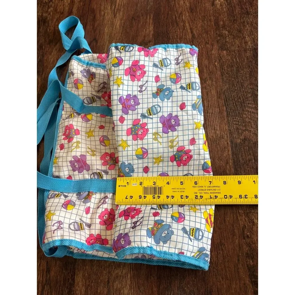 Vintage It's A Smash Neon Teddy Bear Beach Summer Theme Diaper Bag Travel Tote