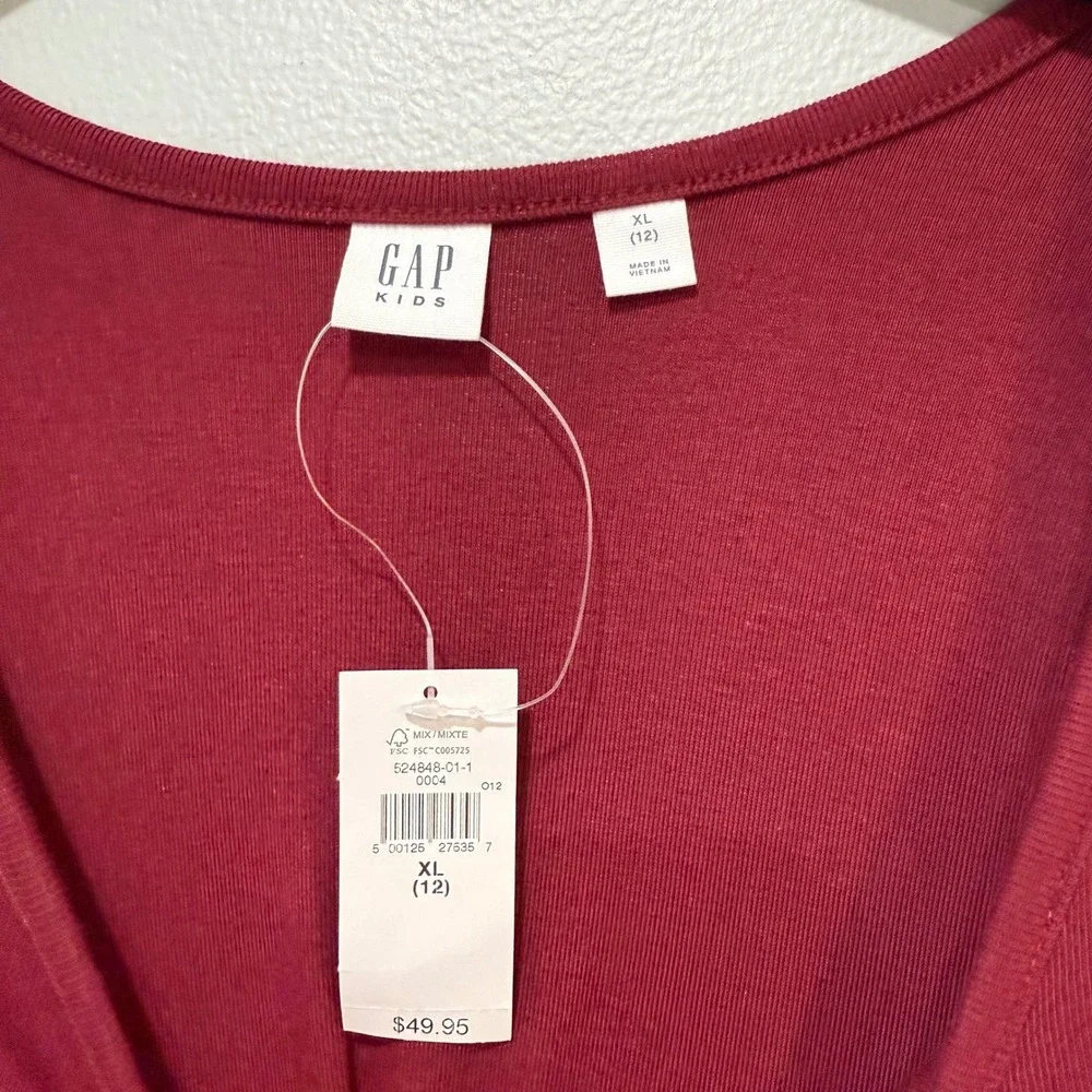 GAP Kids‎ Girls Burgundy Long Sleeve Skater Dress Size XL 12 new Christmas