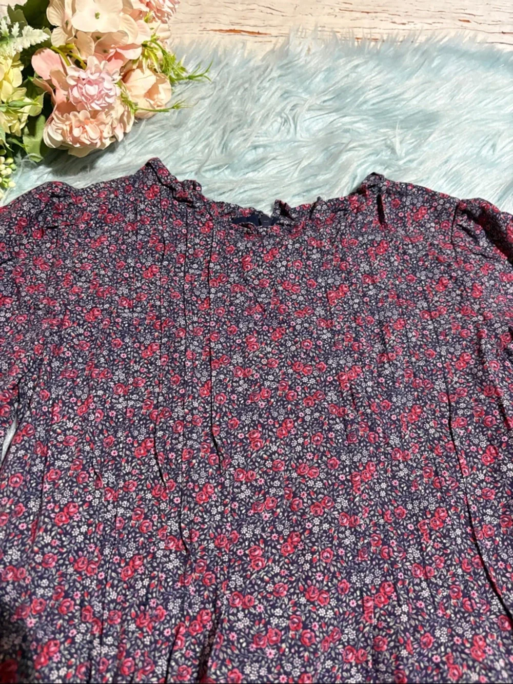 GAP Kids Floral Dress - Purple and Pink Pintuck Dress sz L