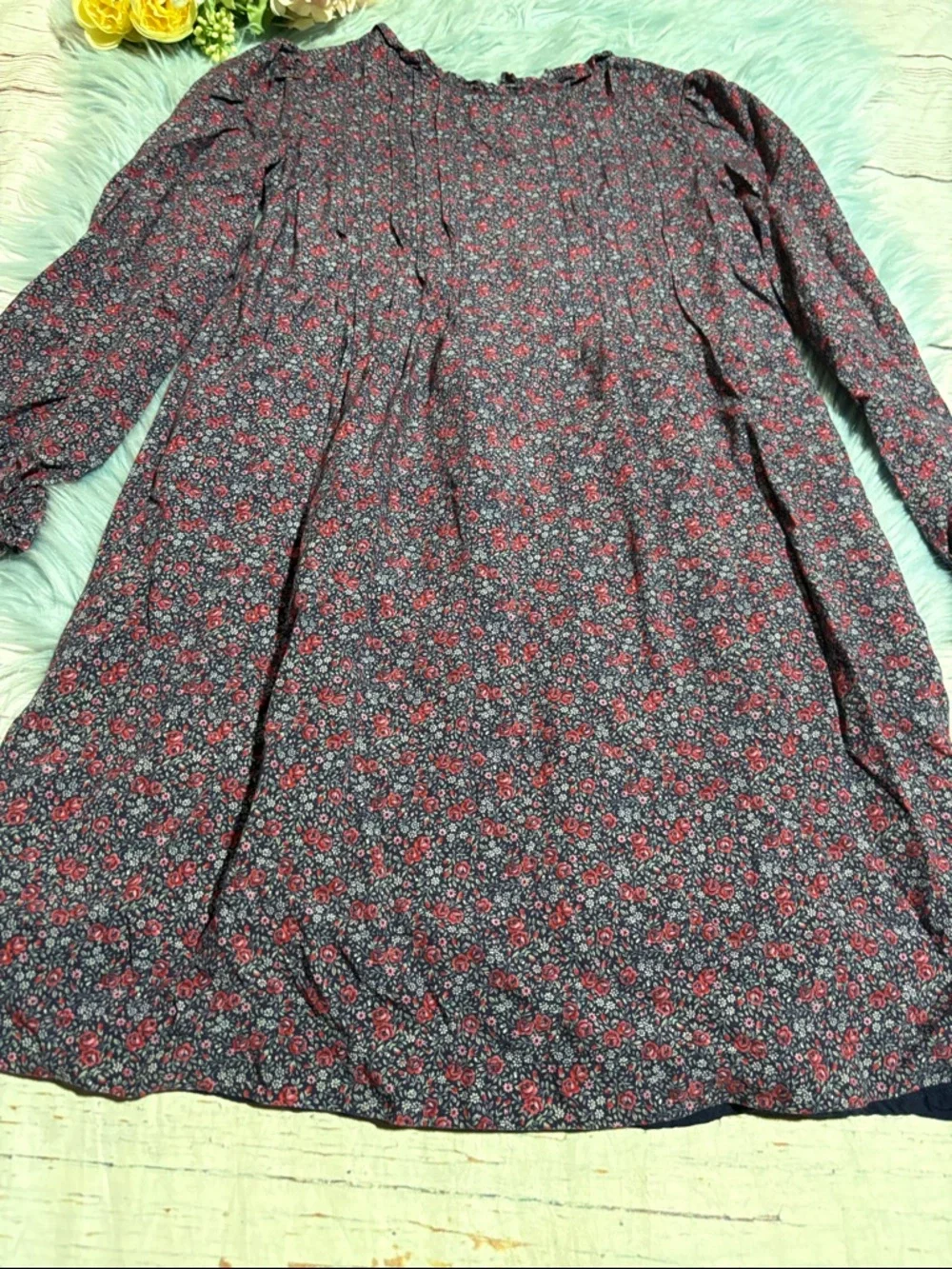 GAP Kids Floral Dress - Purple and Pink Pintuck Dress sz L