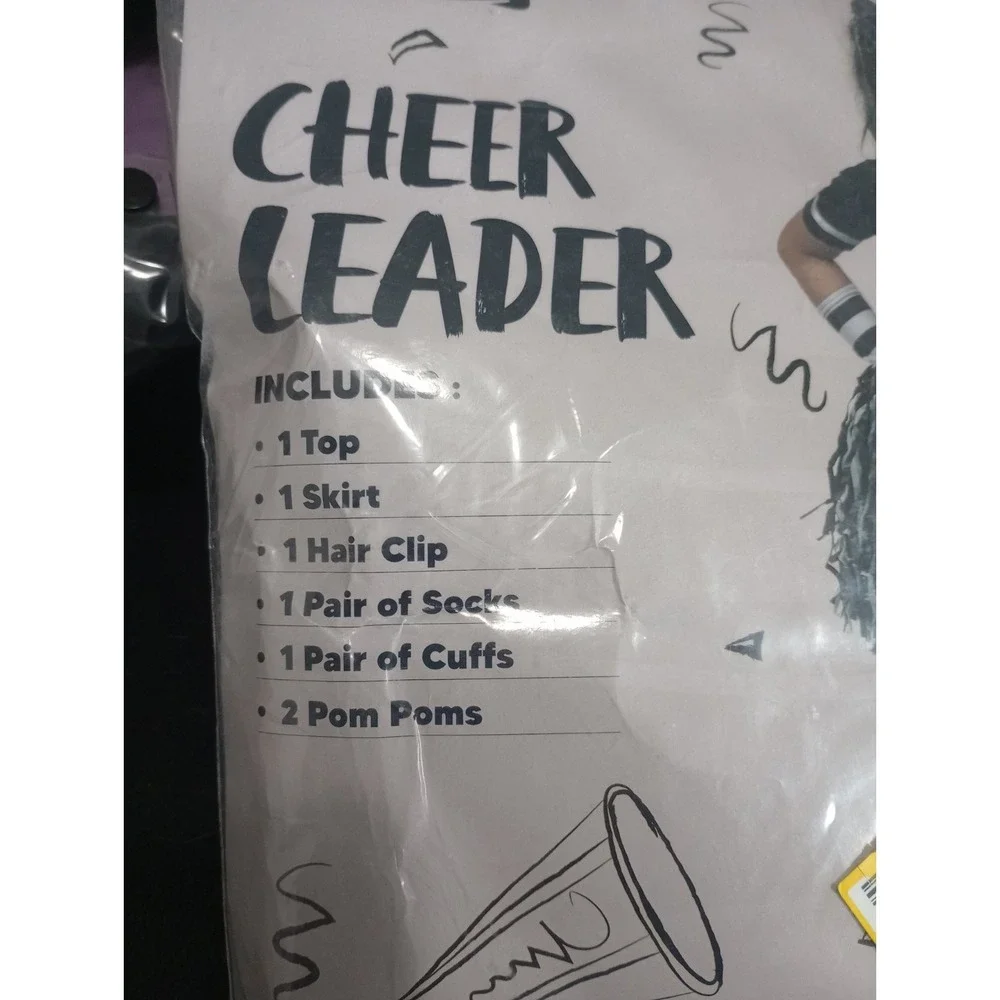 Girls Cheerleader Halloween Costume Medium‎ 8-10 Spooktacular Creations Skull...