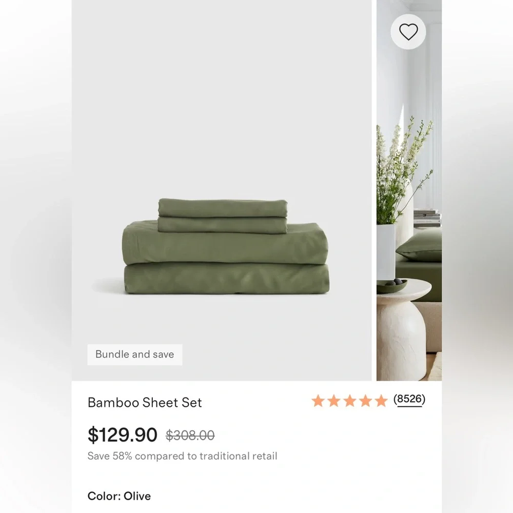 Quince Olive Bamboo Sheet Set