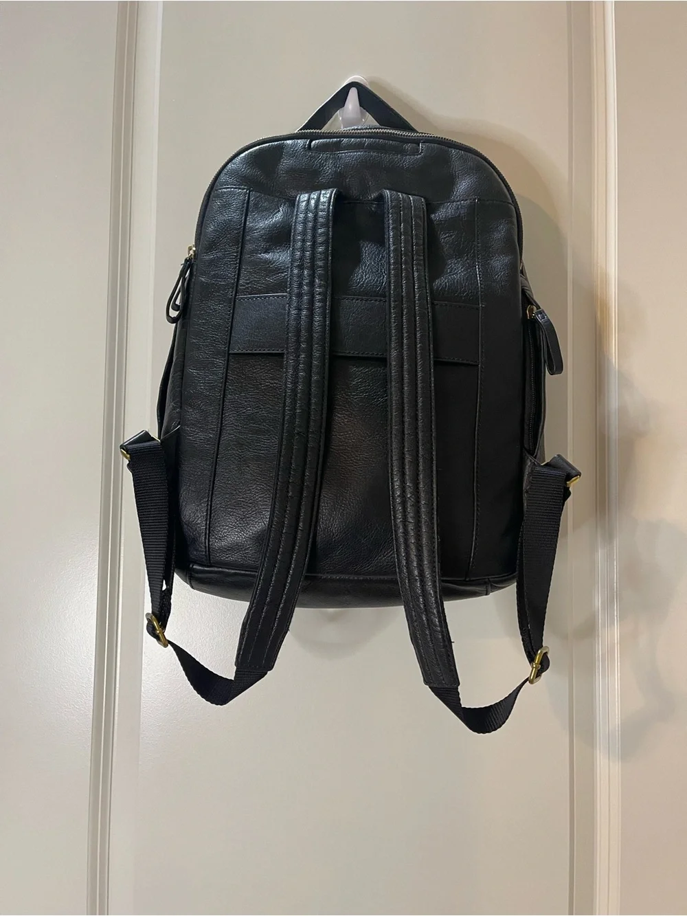 Fossil Black Leather Tess Laptop Backpack