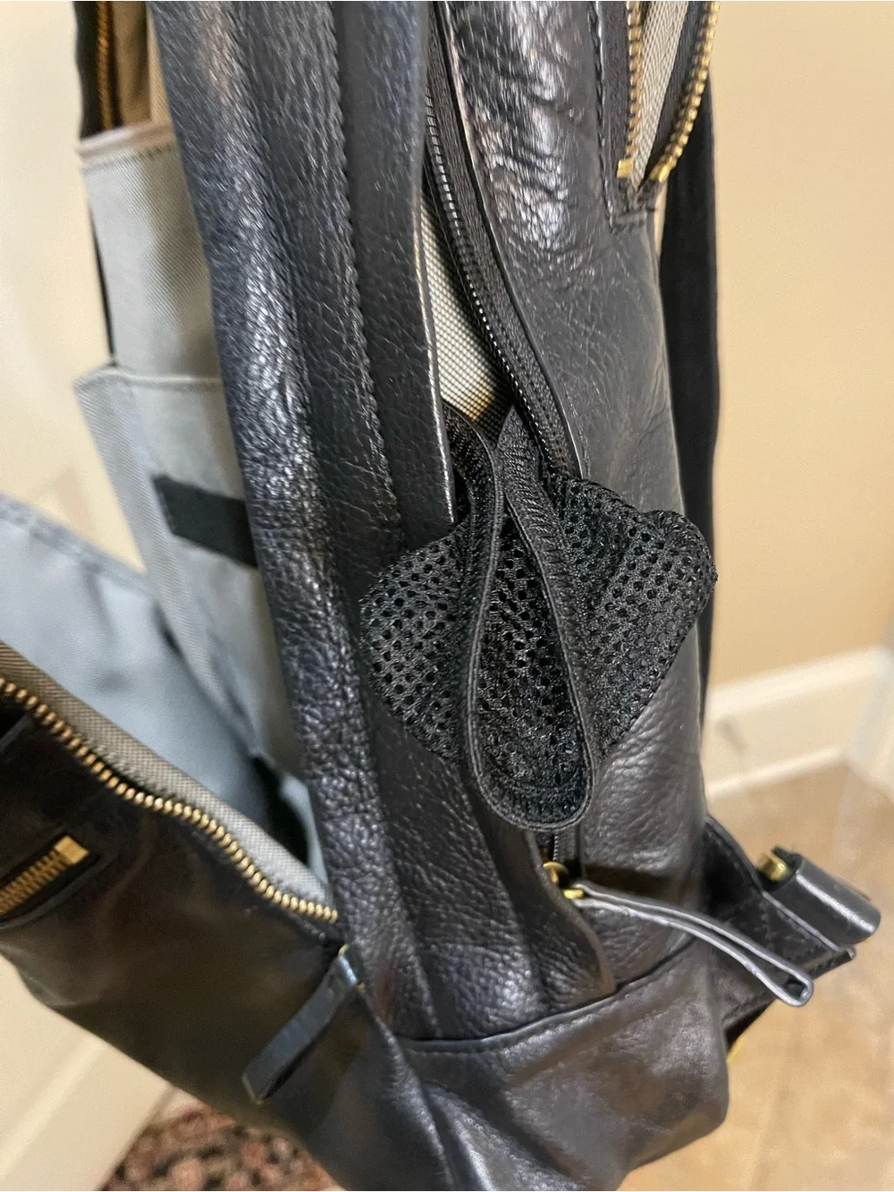 Fossil Black Leather Tess Laptop Backpack