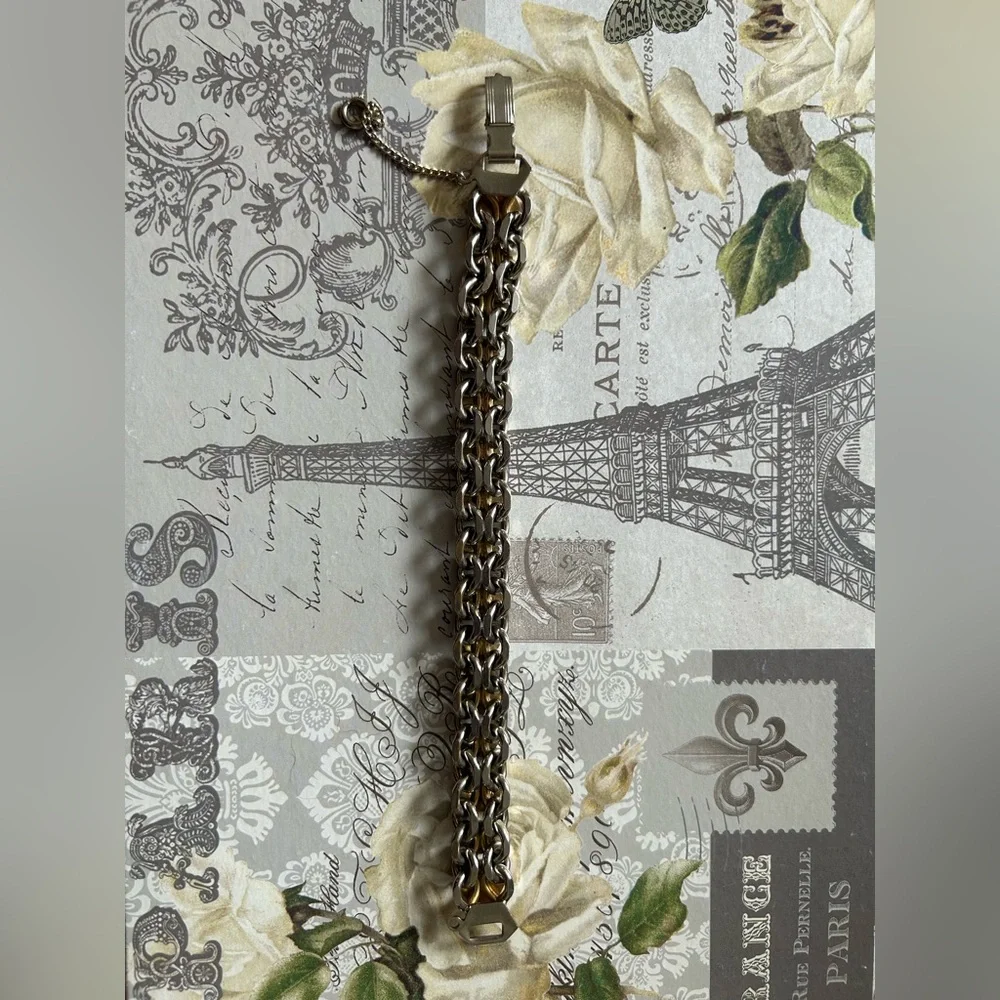 Vintage Heavy Silvertone Bracelet