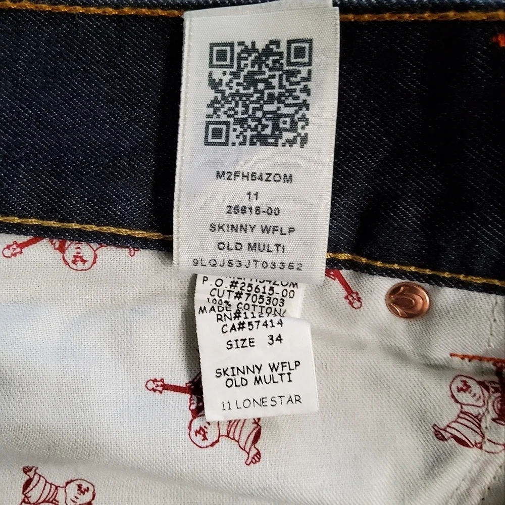 True Religion Skinny WFLP Old Multi Size 34