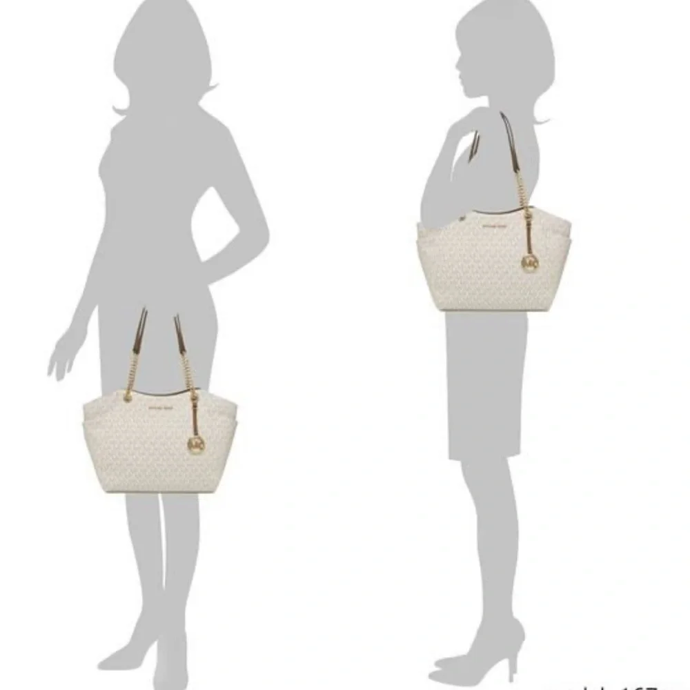 MICHAEL KORS LG CHAIN SHOULDER TOTE VANILLA