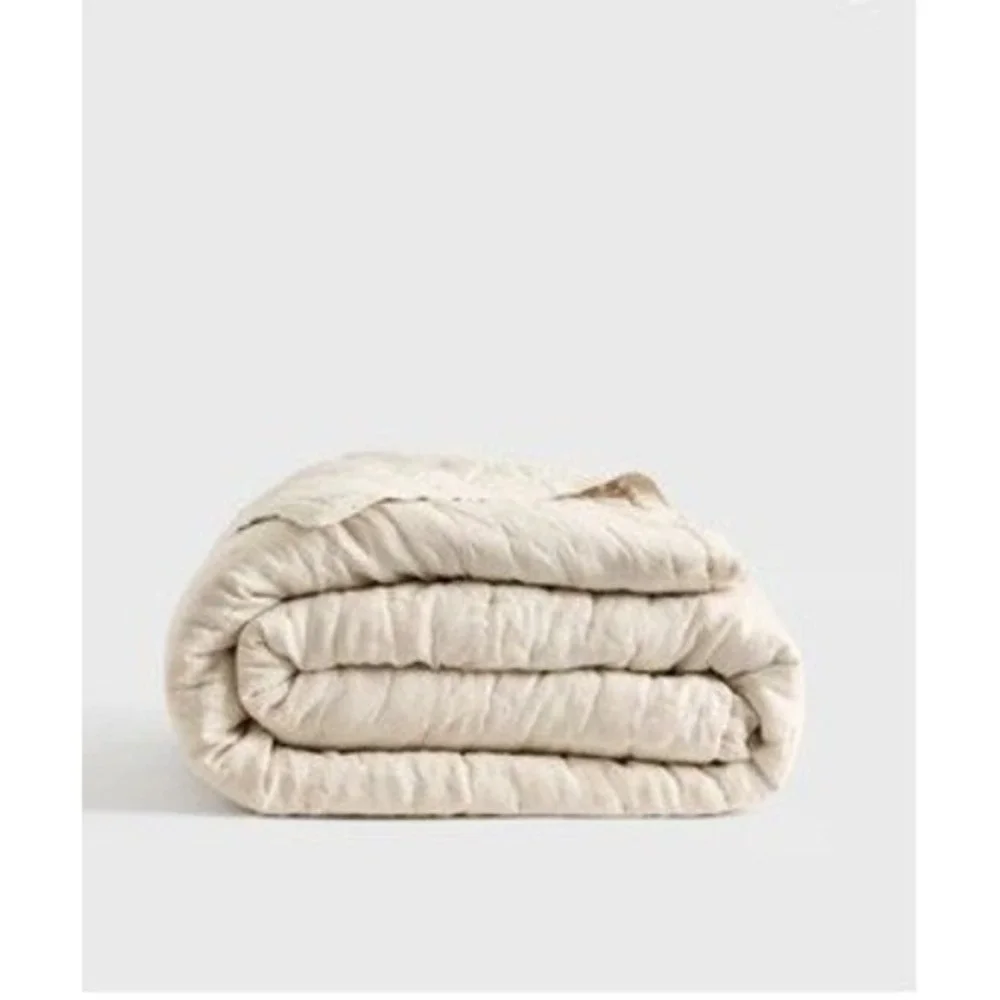 Quince Organic Bamboo Viscose Quilt King Cal King Sand Beige Neutral Bedding