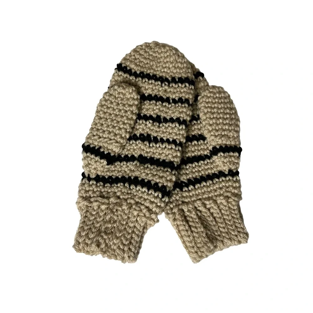 Handmade crochet mittens