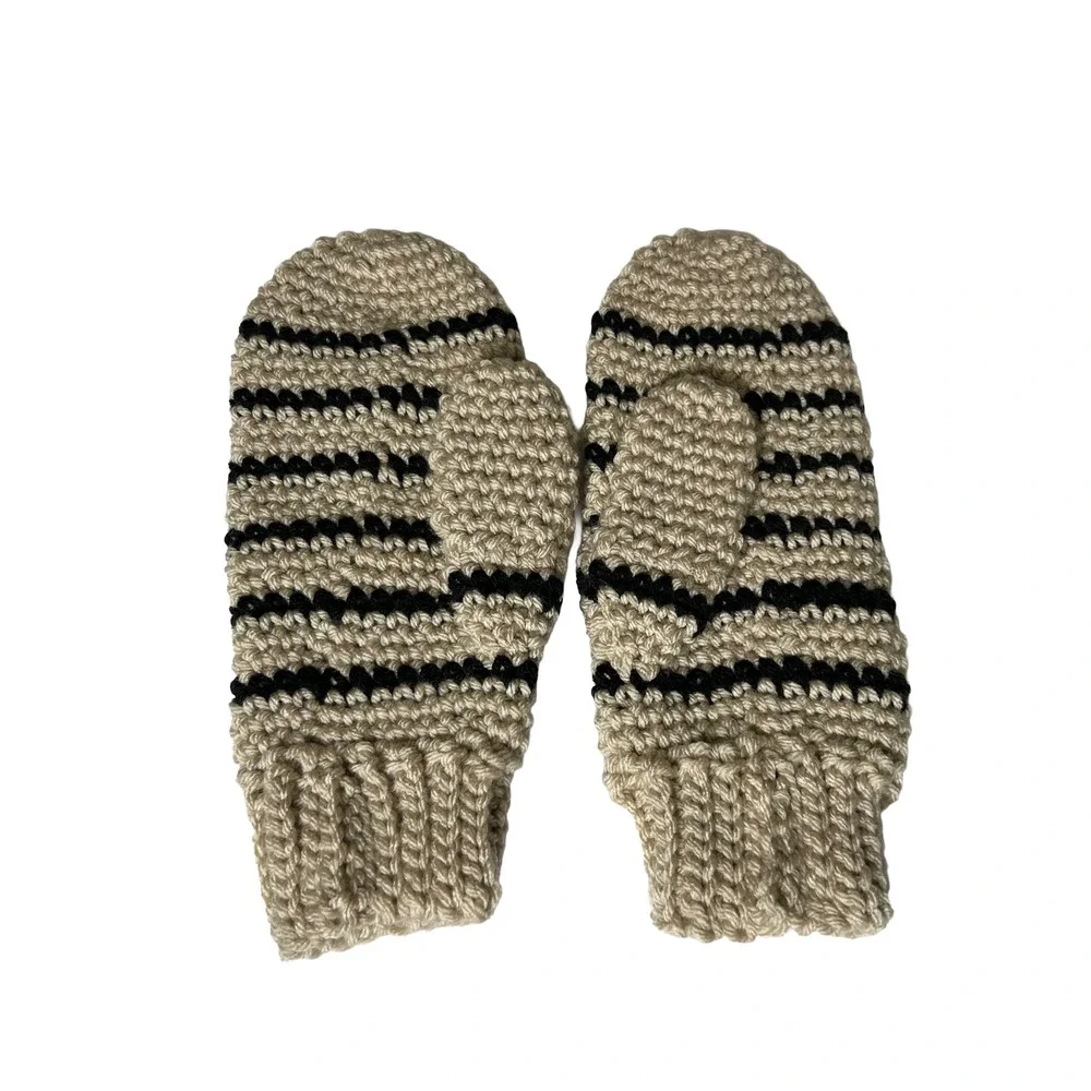 Handmade crochet mittens