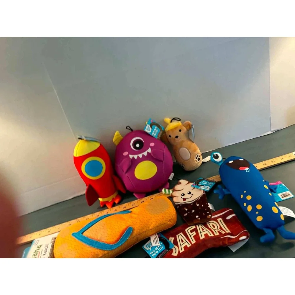Play On! Dog Toy Lot 7pc Mixed Audience OS NEW Big Softy Floaty Rocket