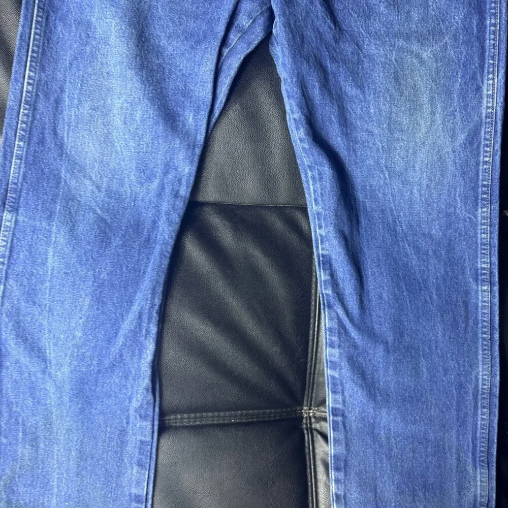 Wrangler Men's‎ Straight Leg Jeans Blue Denim Faded Flat Front 5-Pocket 38x33