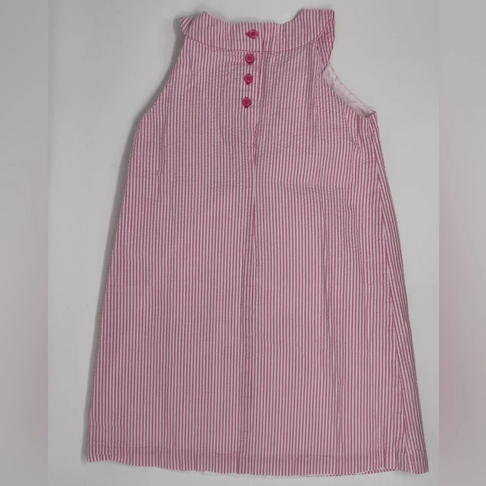 GYMBOREE: Pink/White Seersucker, Shift Dress, Size 6