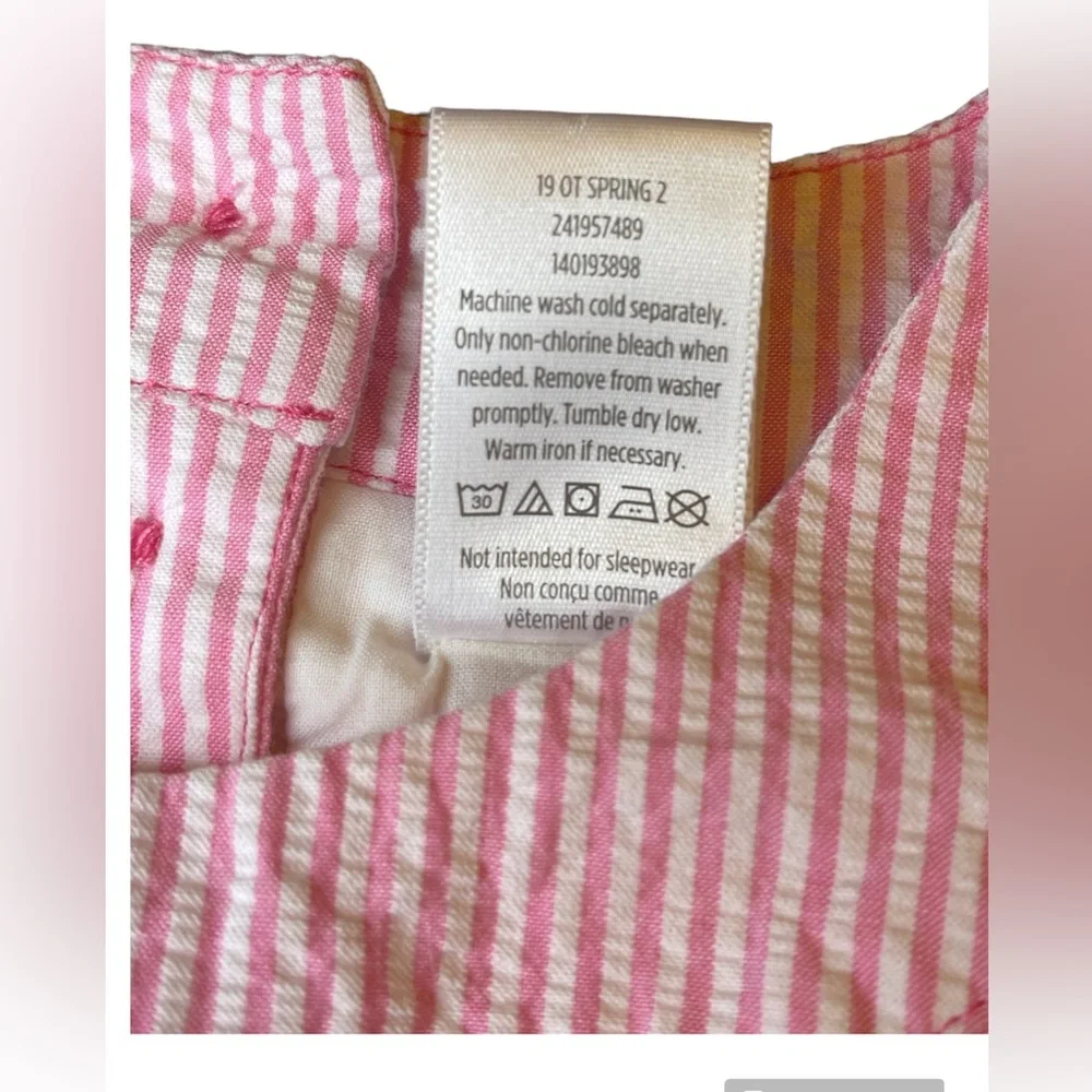 GYMBOREE: Pink/White Seersucker, Shift Dress, Size 6