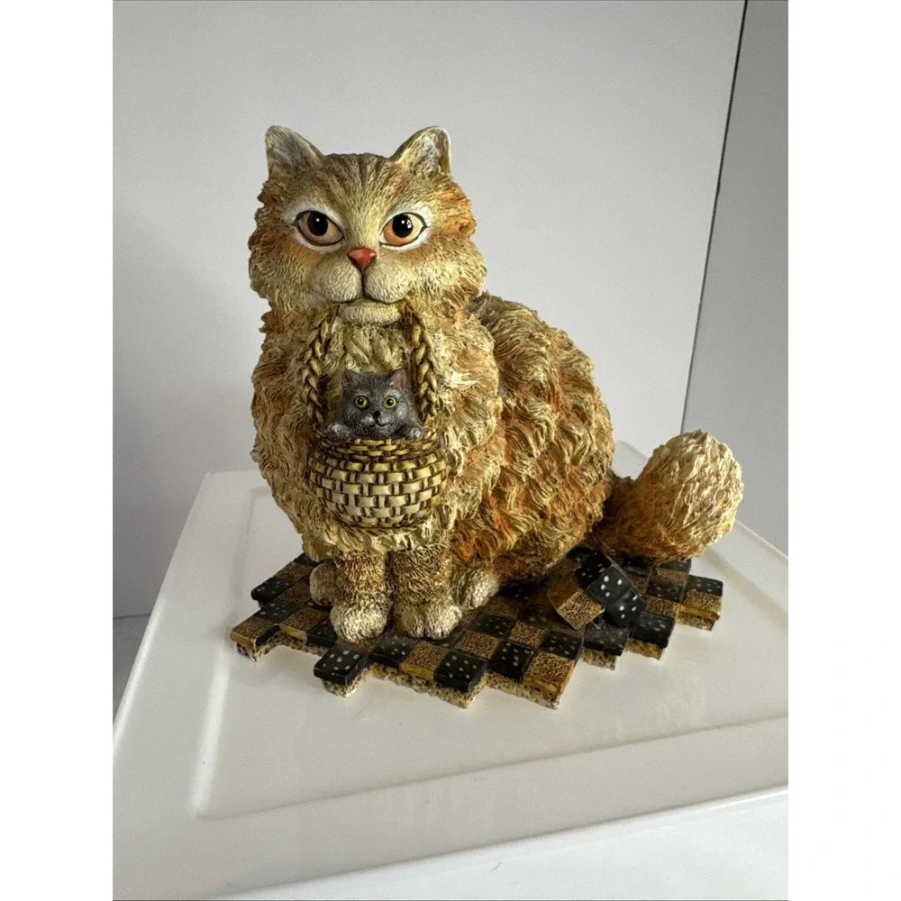 Sam and Mitzy Cat Figurine Masters Kriebel 1st Edition 2000 Lang Wise Kitten VTG