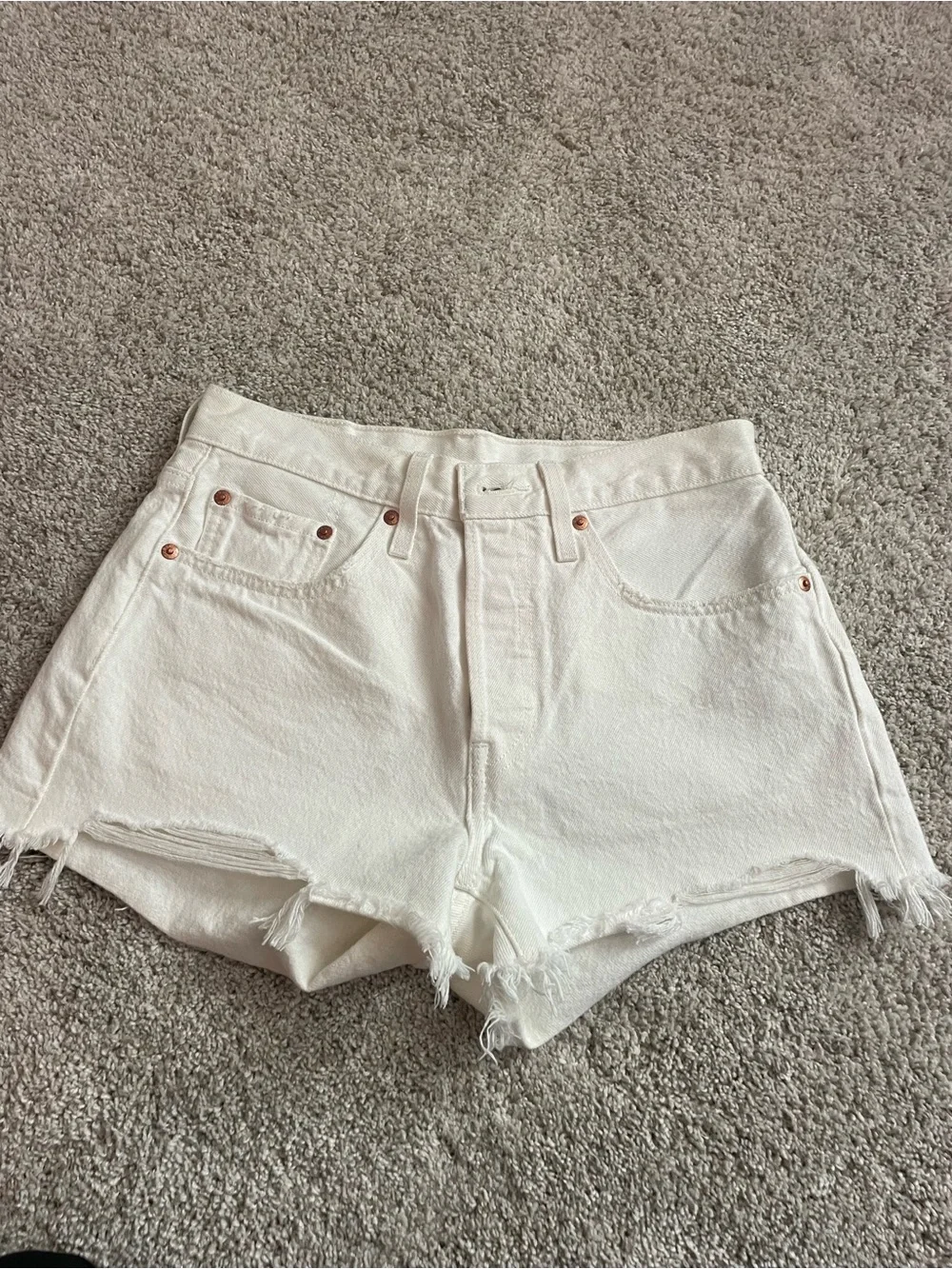Women’s White Denim Cutoff Shorts