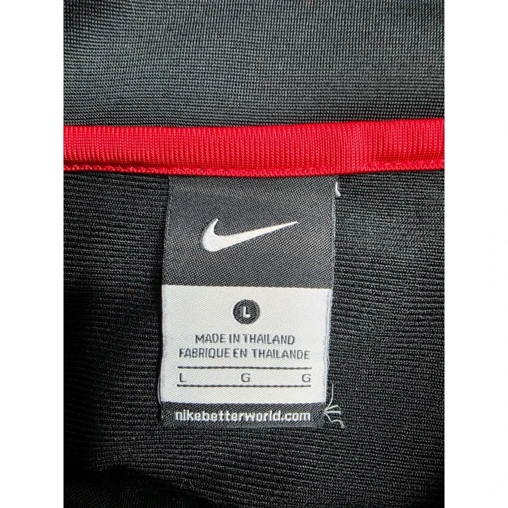 Nike Track Jacket Men's Large Black Swoosh Logo Long Sleeve Full Zip Performance