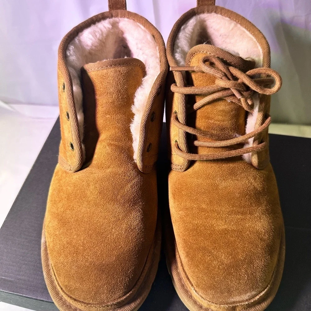 UGG Chestnut Suede Lace-Up Boots