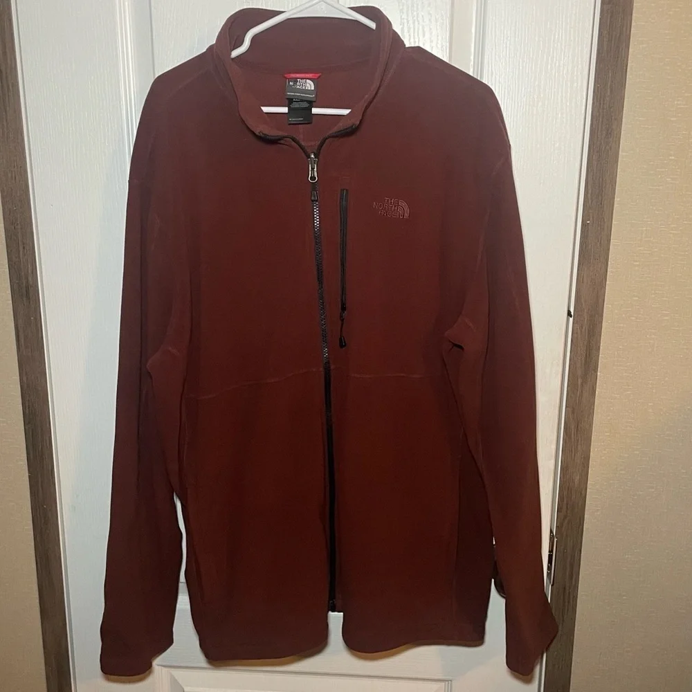 The North Face‎ Polartec Jacket Fleece Full Zip Men's Size XXL Brick Red/ Brown