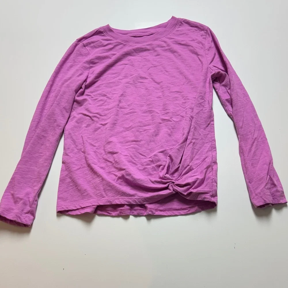 GAP Long-Sleeve Knot Front Tee - Lavender Pink size XL