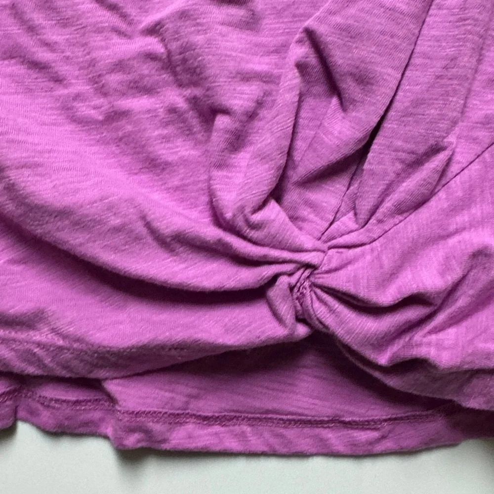 GAP Long-Sleeve Knot Front Tee - Lavender Pink size XL