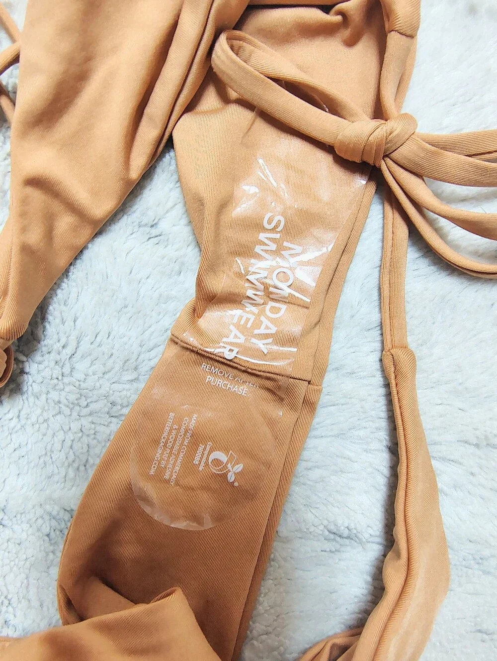 NWT Monday Swimwear Palma Bottom Sand Triangle Tie-Side Bikini Women's Medium